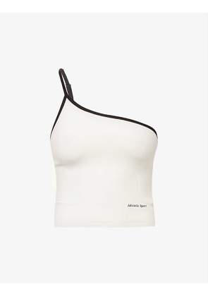 Adanola edit by Hanna Schonberg ribbed asymmetric stretch-cotton top