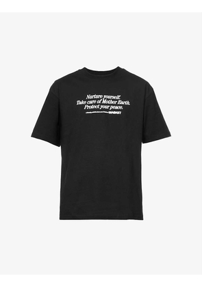 Nurture Yourself graphic-print cotton-jersey T-shirt