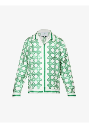 Monogram graphic-print relaxed-fit silk shirt