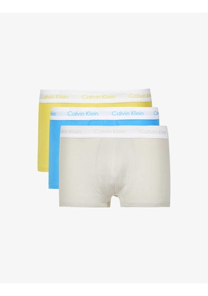 Pack of three logo-waistband low-rise stretch-cotton trunks