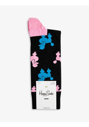 Poodle dog-print stretch cotton-blend socks