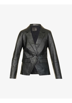 Aventura double-breasted leather blazer