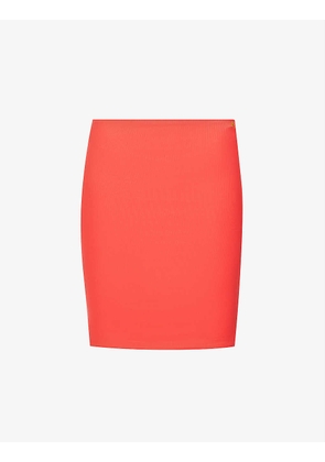 Mid-rise stretch-woven mini skirt