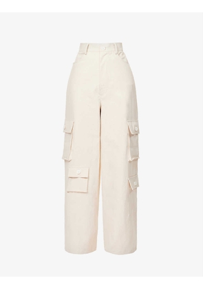 Hailey straight-leg high-rise cotton cargo trousers