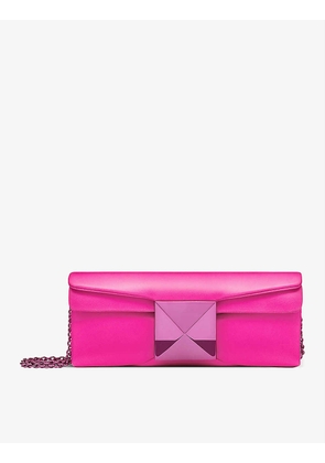 One Stud chain-strap leather clutch