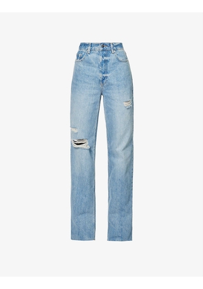 Olsen straight-leg high-rise organic-denim jeans