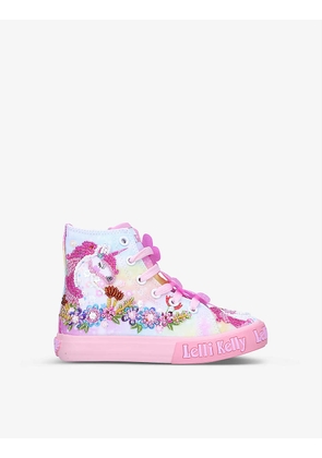 Unicorn canvas mid-top trainers 4-9 years
