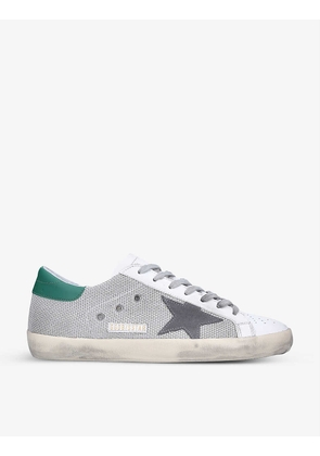 Men's Superstar leather and mesh low-top trainers