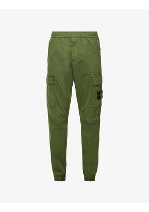 Relaxed-fit tapered stretch-cotton and wool-blend trousers