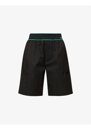 Contrast-stitched relaxed-fit cotton shorts