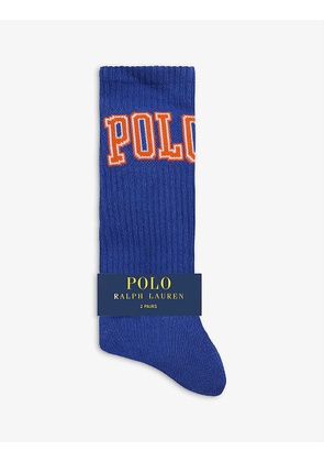 Logo-print stretch cotton-blend socks set of two