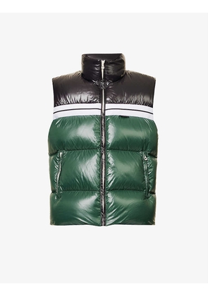 Track funnel-neck quilted shell-down gilet