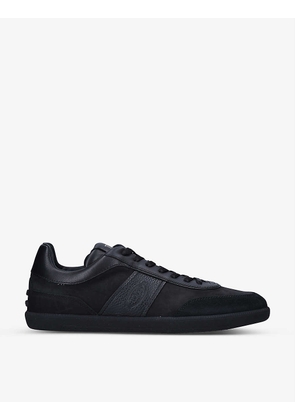 Cassetta panelled leather low-top trainers