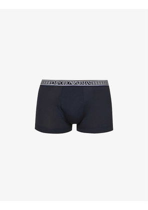 Pack of three branded-waistband stretch-woven trunks