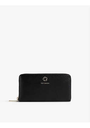 Jorjana flower-eyelet leather purse