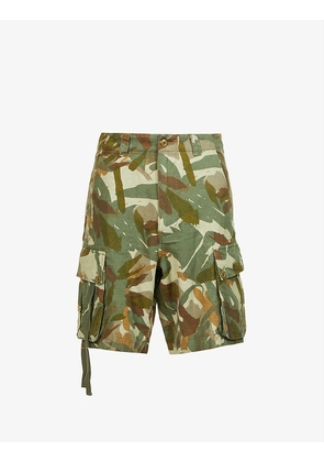 Liam Gallagher x Nigel Cabourn Bush relaxed-fit woven-strap cotton and linen-blend shorts