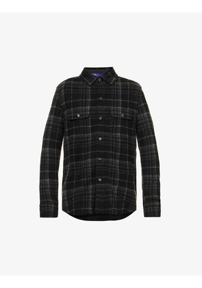 Plaid-pattern regular-fit cashmere overshirt