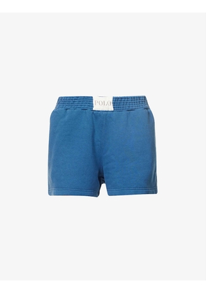 Brand-patch mid-rise cotton-blend shorts