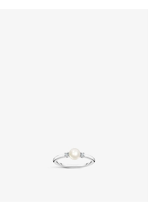 Embellished sterling-silver and freshwater pearl ring