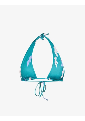 Neptune abstract-pattern triangle bikini top