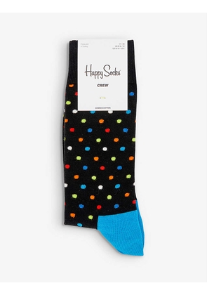 Polka dot cotton-blend socks