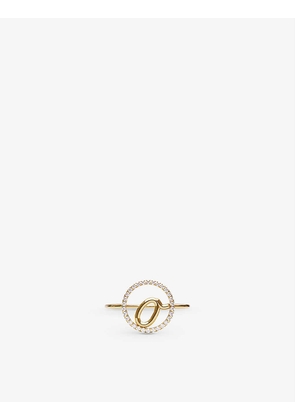 Love Letter O Initial 18ct yellow-gold and 0.15ct round brilliant-cut diamond ring