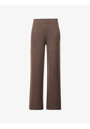 Amirla wide-leg high-rise wool and cashmere-blend trousers