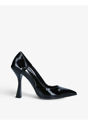 Laurelle flared-heel cut-out vegan-leather heels