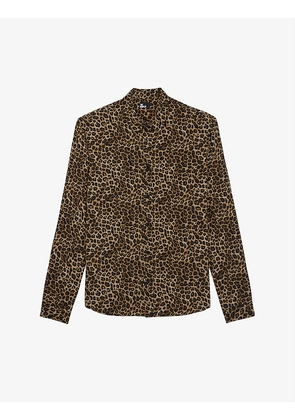Leopard-print silk shirt