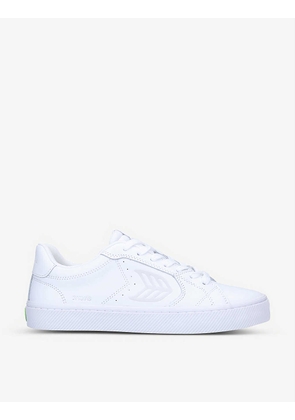 Salvas branded leather low-top trainers