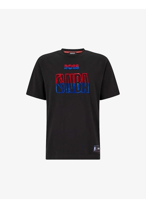 BOSS x NBA embroidered stretch-cotton T-shirt