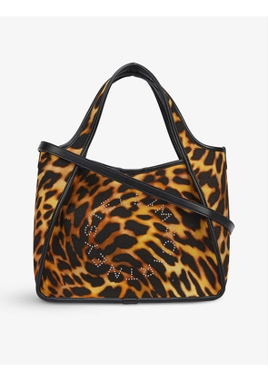 Stella Logo leopard-print organic cotton-canvas tote bag