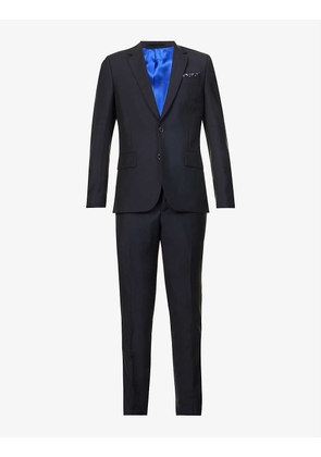 Single-breasted notched-lapels regular-fit wool-blend suit