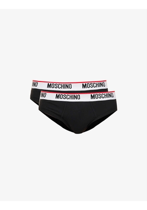 Pack of two branded-waistband stretch-cotton briefs
