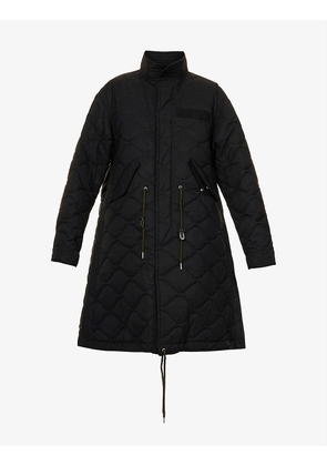 Quilted drawstring-waist relaxed-fit woven jacket