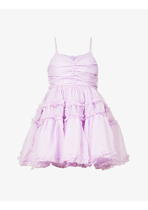 Violetta ruffled crepe mini dress