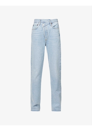 Criss Cross straight-leg high-rise organic-cotton jeans
