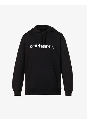 Logo-embroidered cotton hoody