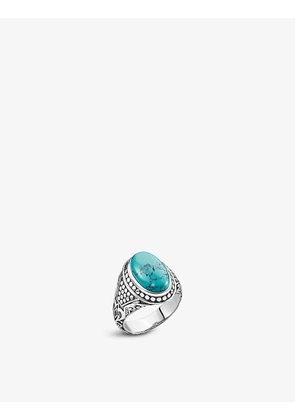 Arizona sterling-silver and faux-turquoise signet ring