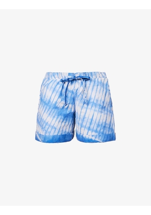 Azure tie-dye print organic-cotton shorts