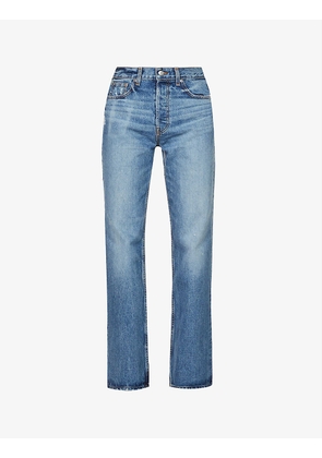 Relaxed-fit mid-rise straight-leg jeans