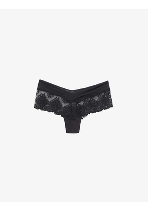 Champs Elysées embroidered-mesh stretch-woven briefs