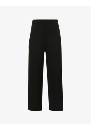 Cropped mid-rise wool trousers