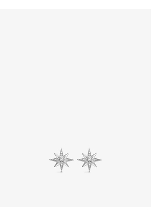 Nautical Star sterling-silver and cubic zirconia stud earrings