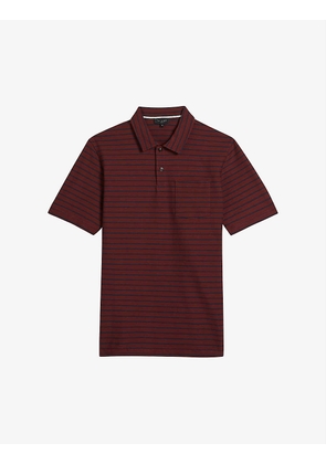 Hilside striped stretch-woven polo shirt