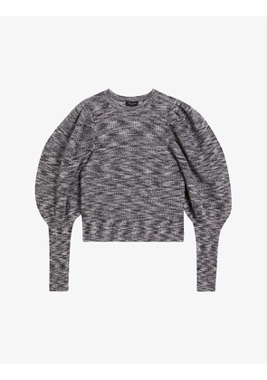 Valma puffed-sleeve knitted jumper
