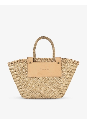 Niki logo-embossed straw basket bag