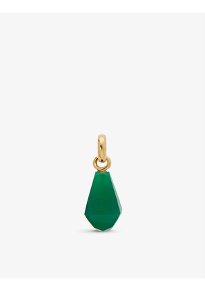 Geometric Gemstone 18ct gold vermeil sterling silver and green onyx pendant