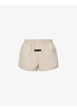 ESSENTIALS logo-tab mid-rise cotton-blend shorts