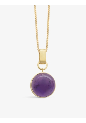 Bubblegum 22ct yellow gold-plated sterling-silver, rose quartz and amethyst pendant necklace